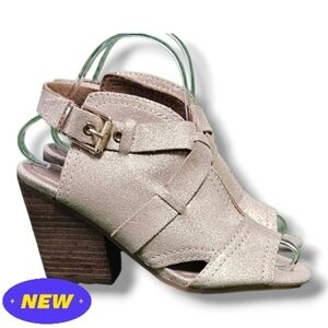 LUCCA LANE | ANALISE SHIMMERY GENUINE LEATHER STACKED HEEL SLING BACKS -…